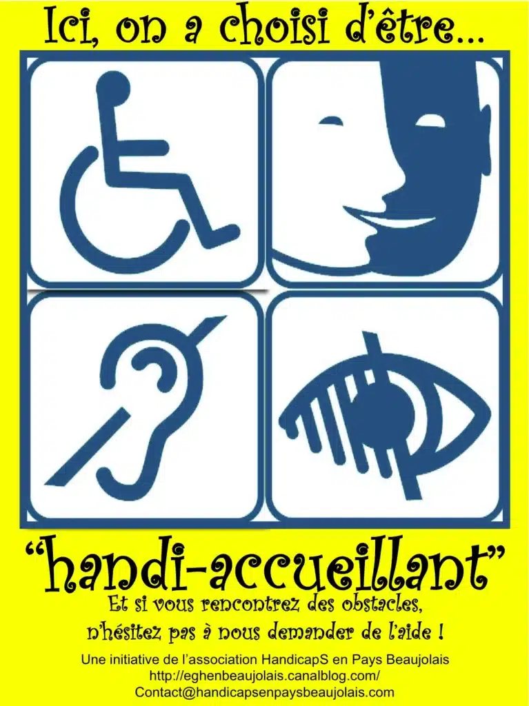 icones symbolisant le handicap fauteuil roulant visage oreil